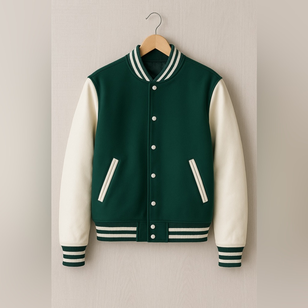 Green & White Varsity Bomber Jacket – Scout Italy – Size 11/12